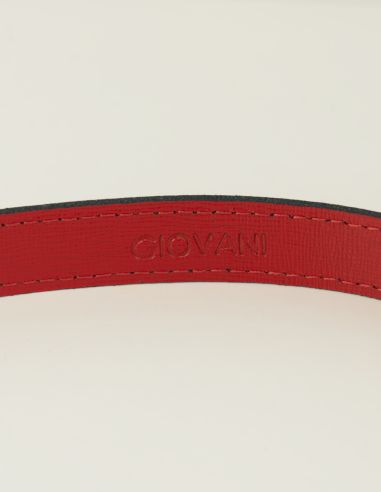 Czerwony skórzany pasek damski...