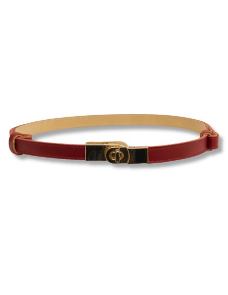 Czerwony skórzany pasek...