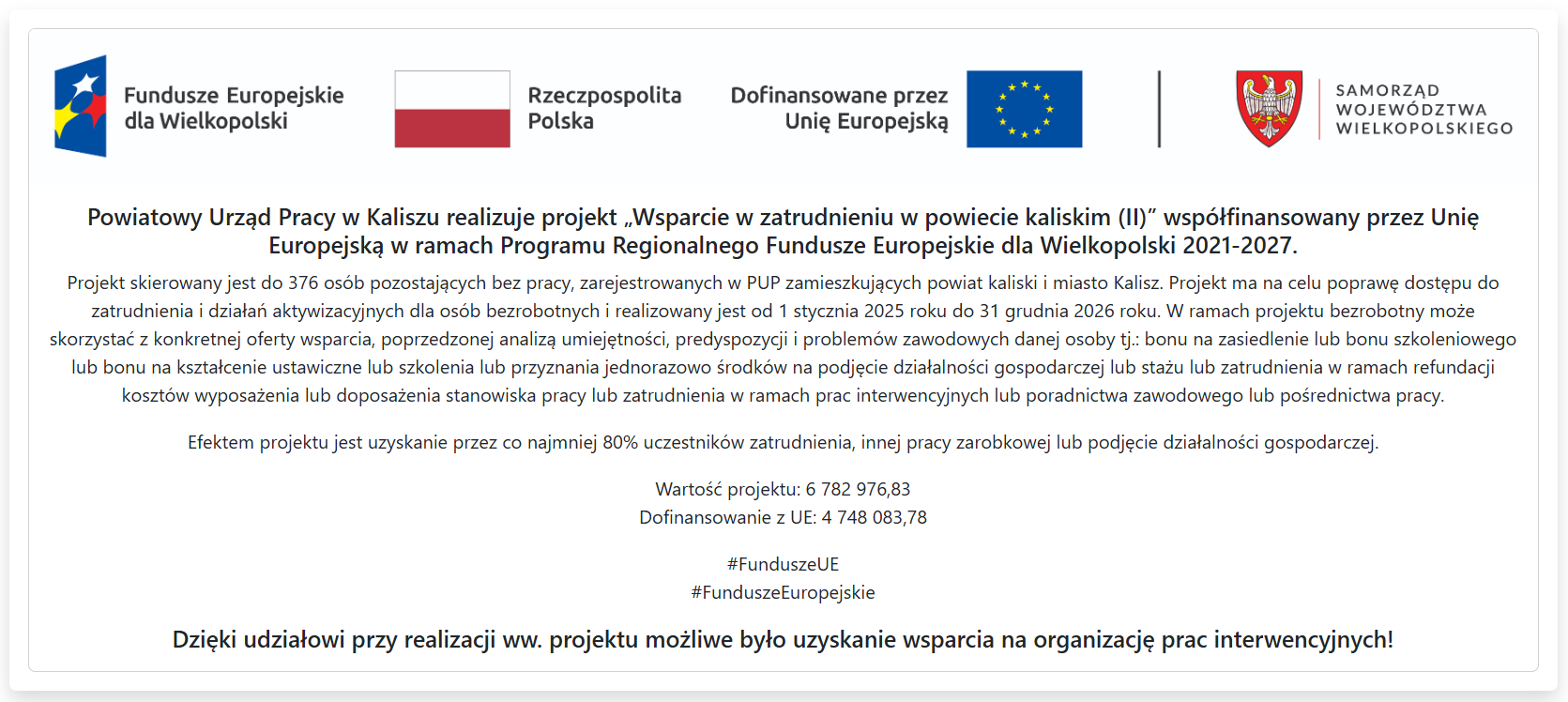 Wsparcie w zatrudnieniu w powiecie kaliskim